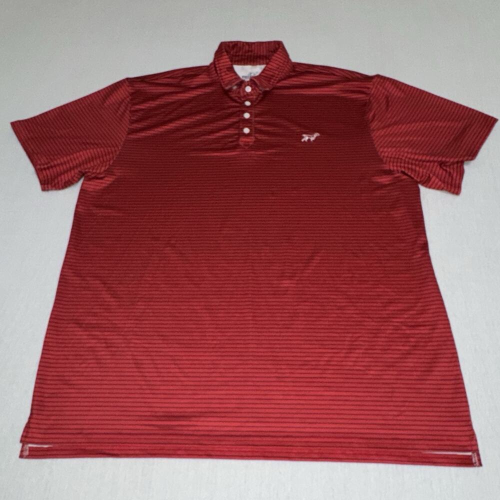 Fieldstone Men's 2xl Striped Polo Shirt Red White 4-Way Stretch Moisture Wicking
